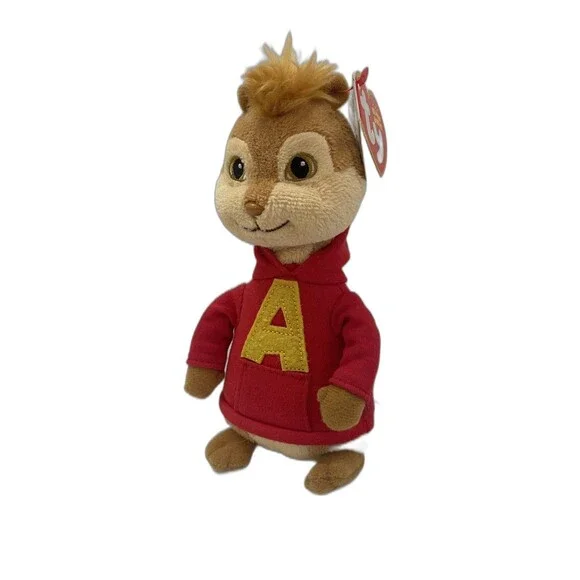 2011 TY Beanie Babies Alvin And The Chipmunks Movie Plush 7" With Original Tags - Picture 1 of 14